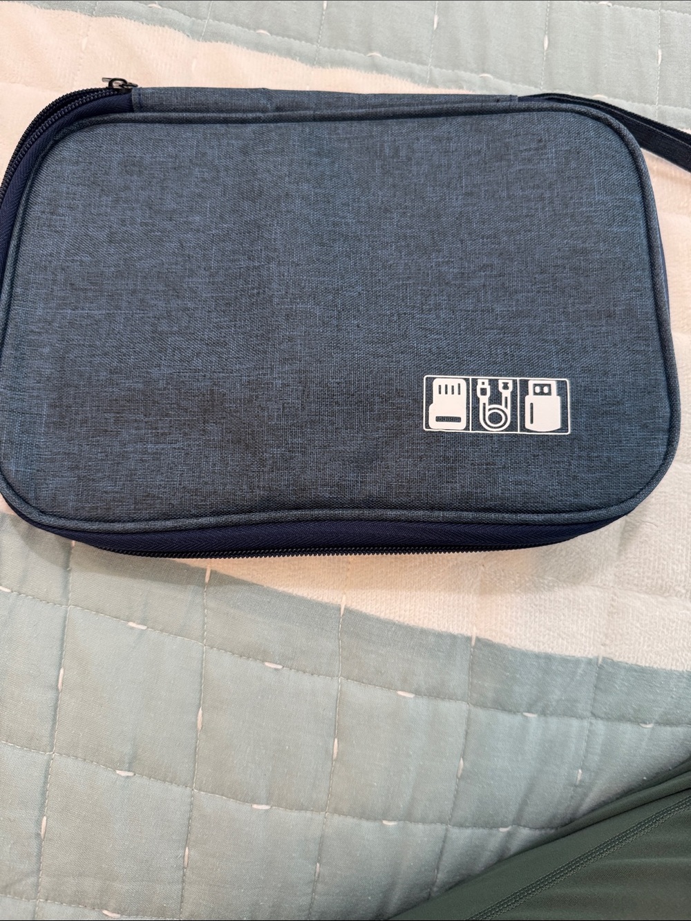 Compact Tech Organizer Pouch - Navy Blue